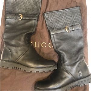 Authentic Gucci leather micro gg boots